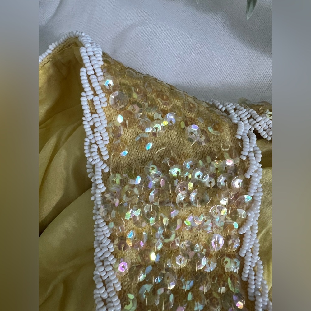 Vintage Stephen Chu Beaded Sweater Factory lined sequin sleeveless top lavish S - Picture 10 of 13